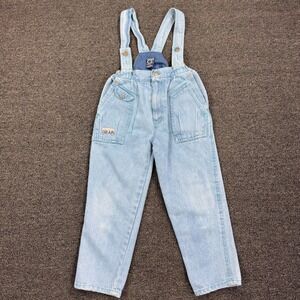 Vintage Y2K Kids Denim Overalls Light Wash Utility CP Profile Size 5 90s